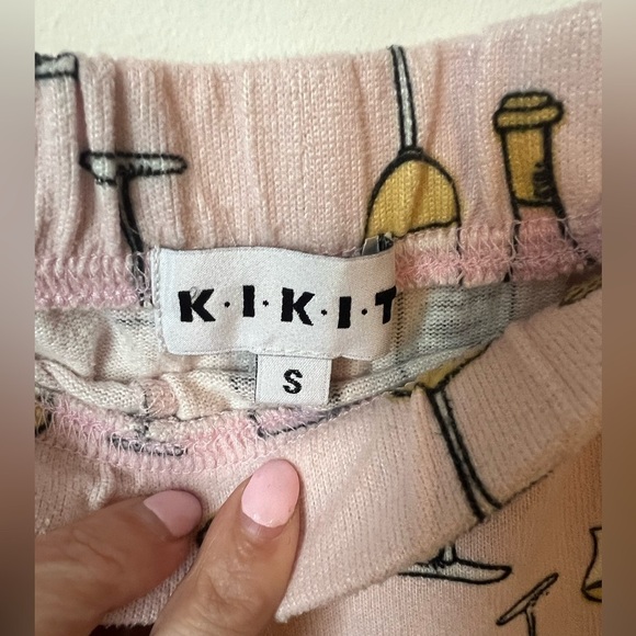 KIKIT Pink Wine Plush Pajama Lounge Set Long Sleeve Pants Sleepwear Set Small - Picture 7 of 8